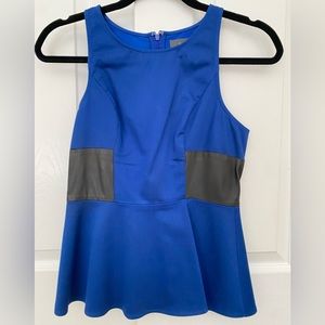Patterson J Kincaid Cobalt Blue Peplum Tank Top Size XS